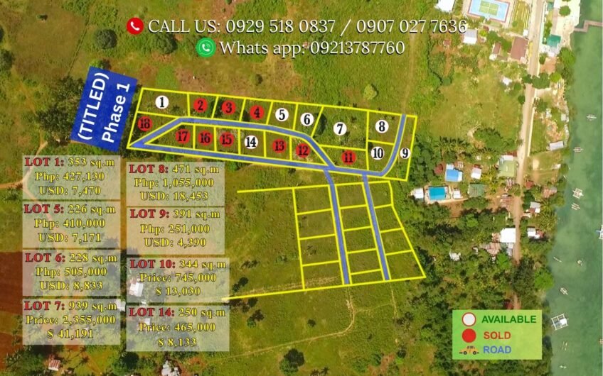 Titled Subdivided Oceanview Lots in Camotes Island Cebu