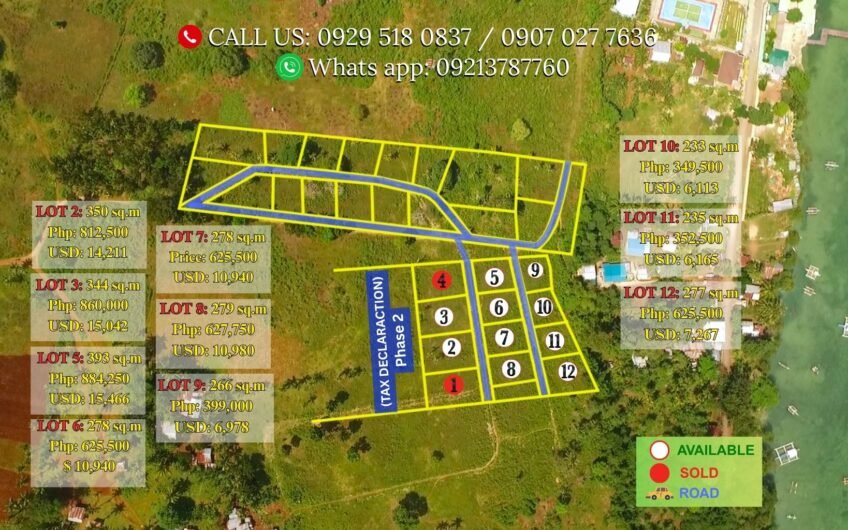 Titled Subdivided Oceanview Lots in Camotes Island Cebu