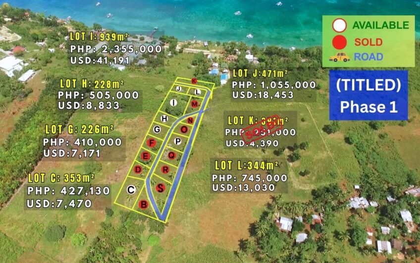Titled Subdivided Oceanview Lots in Camotes Island Cebu
